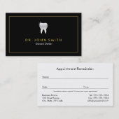 Carte De Rendez-vous Dentiste Cadre doré Noir dentiste dentaire (Devant / Derrière)