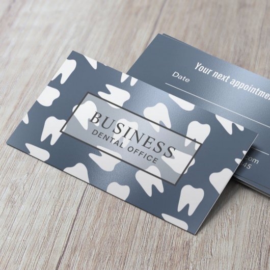 Carte De Rendez-vous Dentiste Dent Dusty Blue Dental Nomination