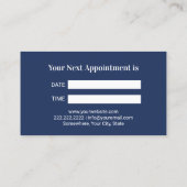 Carte De Rendez-vous Dentiste Dents Eau Dentaire Moderne Marine Bleu De (Dos)
