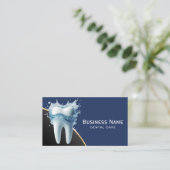 Carte De Rendez-vous Dentiste Dents Eau Dentaire Moderne Marine Bleu De (Debout devant)