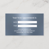 Carte De Rendez-vous Dentiste Dusty Blue Parties scintillant dent métal (Dos)