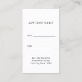 Carte De Rendez-vous Dentiste Elegant Aquarelle Nomination dentaire (Dos)