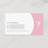Carte De Rendez-vous Dentiste général | Dents rose Lucky (Dos)