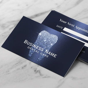 Carte De Rendez-vous Dentiste Marine Bleu Parties scintillant Dents Mét