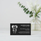 Carte De Rendez-vous Dentiste moderne Diamond Tooth Black Dental Office (Debout devant)