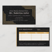 Carte De Rendez-vous Dentiste moderne Gold & Black Dental Office (Devant / Derrière)