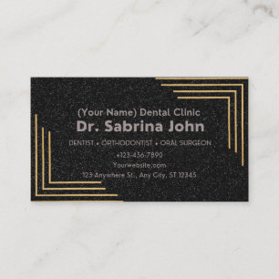 Carte De Rendez-vous Dentiste moderne Gold & Black Dental Office