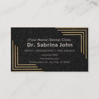 Carte De Rendez-vous Dentiste moderne Gold & Black Dental Office