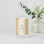 Carte De Rendez-vous Dentiste Moderne Gold & Silver Dental Nomination (Debout devant)