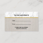 Carte De Rendez-vous Dentiste Moderne Marbre & Linge Dentaire Rendez-vo (Dos)