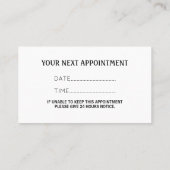 Carte De Rendez-vous Dentiste Noir (Dos)