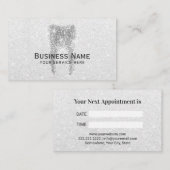 Carte De Rendez-vous Dentiste Parties scintillant d'argent dent moderne (Devant / Derrière)