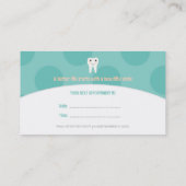 Carte De Rendez-vous Dentiste pour enfants | Dentiste pédiatrique (Dos)