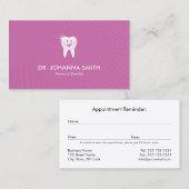 Carte De Rendez-vous Dentiste rose Souriant Dentaire dentaire (Devant / Derrière)