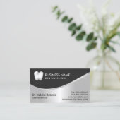 Carte De Rendez-vous Dentiste Stylish Tooth Logo Metallic Soins dentair (Debout devant)