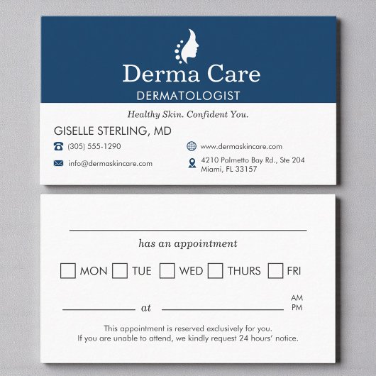 Carte De Rendez-vous Dermatologist Doctor Office Appointment Reminder