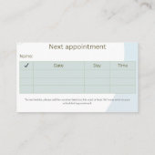 Carte de rendez-vous dermatologue simple et élégan (Dos)