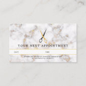 Carte de rendez-vous des ciseaux-cheveux en marbre (Devant)