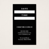 carte de rendez-vous des ciseaux de coiffure (Dos)