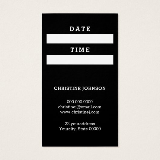 carte de rendez-vous des ciseaux de coiffure (Dos)