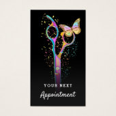 carte de rendez-vous des ciseaux de coiffure (Devant)