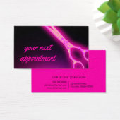 carte de rendez-vous des ciseaux rose néon (Bureau)