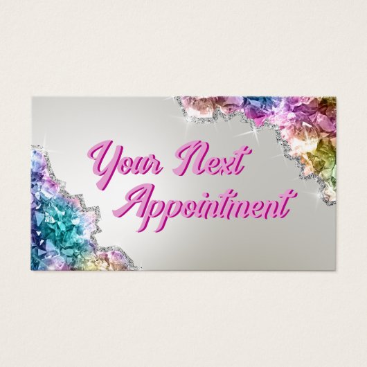 Carte de rendez-vous des cristaux d'iridescente (Devant)
