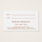 carte de rendez-vous des fleurs d'art (Dos)