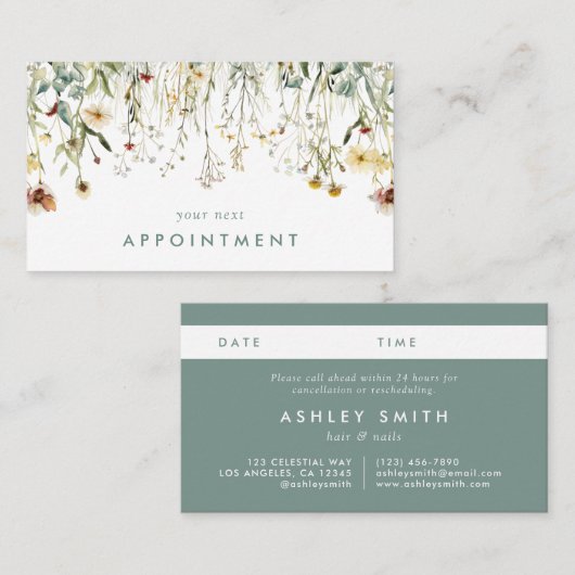 Carte de rendez-vous des fleurs pressées (Devant / Derrière)