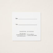 carte de rendez-vous design (Dos)