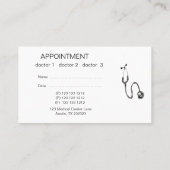 Carte De Rendez-vous Dessin à la main Médecin Infirmière Stéthoscope d' (Dos)