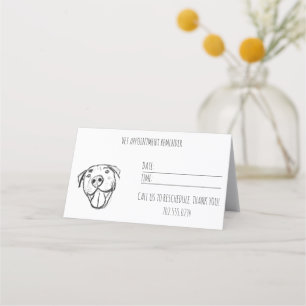 Carte De Rendez-vous dessin pitbull simple amoureux des chiens noir bla