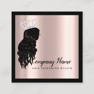 Carte De Rendez-vous Diamant rose de carré de couronne de cheveux