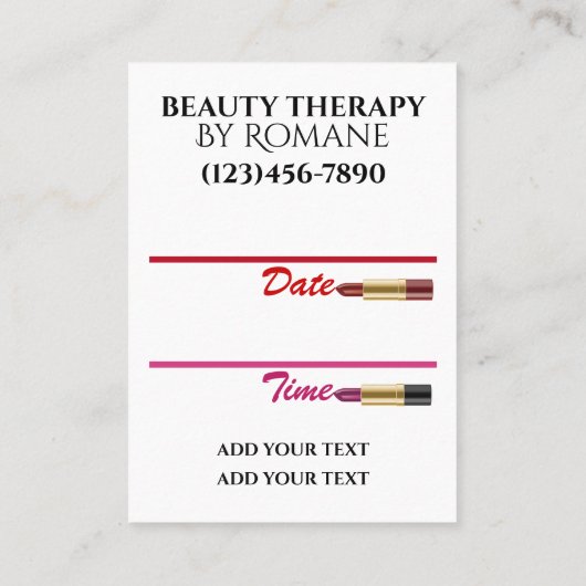 Carte de rendez-vous Diva Pop Art moderne (Dos)