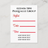 Carte de rendez-vous Diva Pop Art moderne (Dos)