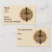 Carte De Rendez-vous Docteur Caduceus (Devant / Derrière)