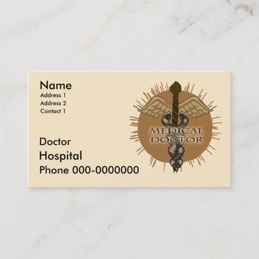 Carte De Rendez-vous Docteur Caduceus (Devant)