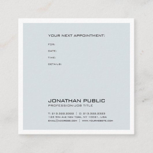 Carte De Rendez-vous Docteur Dentist Appointment Reminder Chic de (Devant)