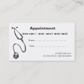 Carte De Rendez-vous Docteur Medical de RN de stéthoscope de soins de (Dos)
