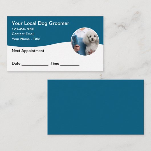 Carte De Rendez-vous Dog Grooming Customer Appointment Cards (Devant / Derrière)