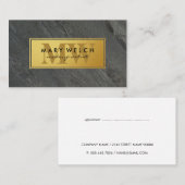 Carte De Rendez-vous Doré | Roche de l'ardoise | Monogramme classique (Devant / Derrière)