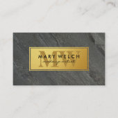 Carte De Rendez-vous Doré | Roche de l'ardoise | Monogramme classique (Devant)