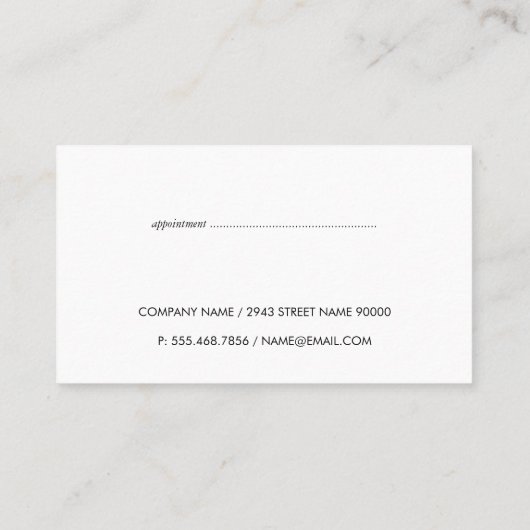 Carte De Rendez-vous Dorée | Monogramme en cuir | Style exécutif (Dos)