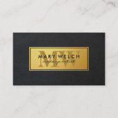 Carte De Rendez-vous Dorée | Monogramme en cuir | Style exécutif (Devant)