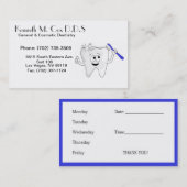 Carte De Rendez-vous Dr. Cox Card (Devant / Derrière)