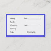 Carte De Rendez-vous Dr. Cox Card (Dos)