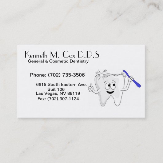 Carte De Rendez-vous Dr. Cox Card (Devant)