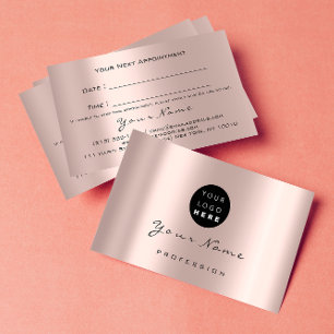 Carte De Rendez-vous Dresser à cheveux maquillage Rose Logo de rendez-