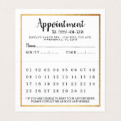 Carte de rendez-vous du calendrier Gold Foil moder (Intérieur déplié)