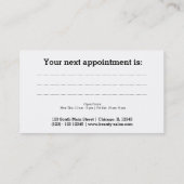 Carte de rendez-vous du coiffeur (Dos)
